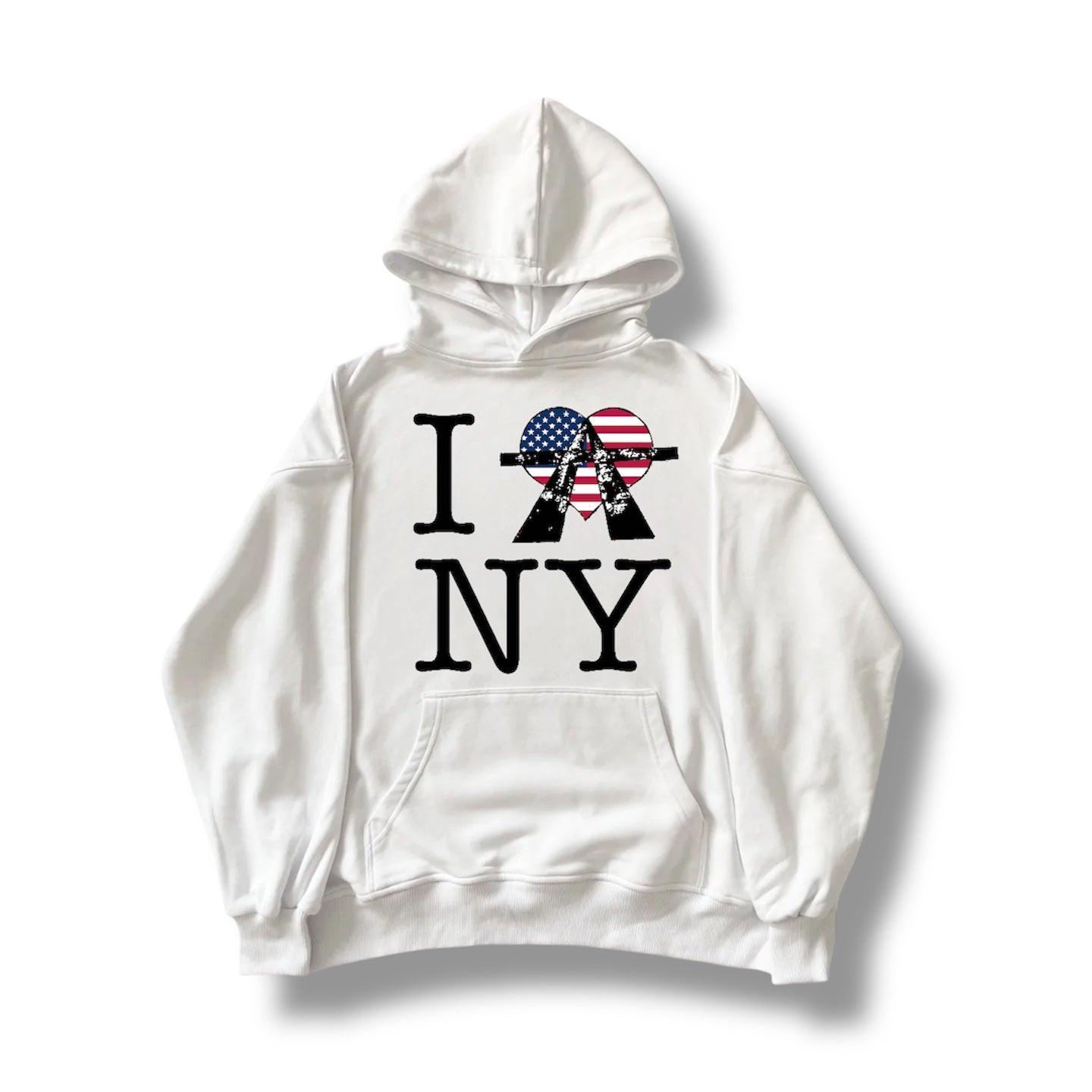 I <3 NY FLAG HOODIE (WHITE)
