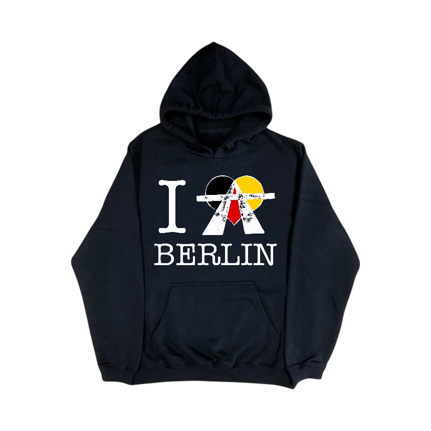 I <3 BERLIN FLAG HOODIE (BLACK)